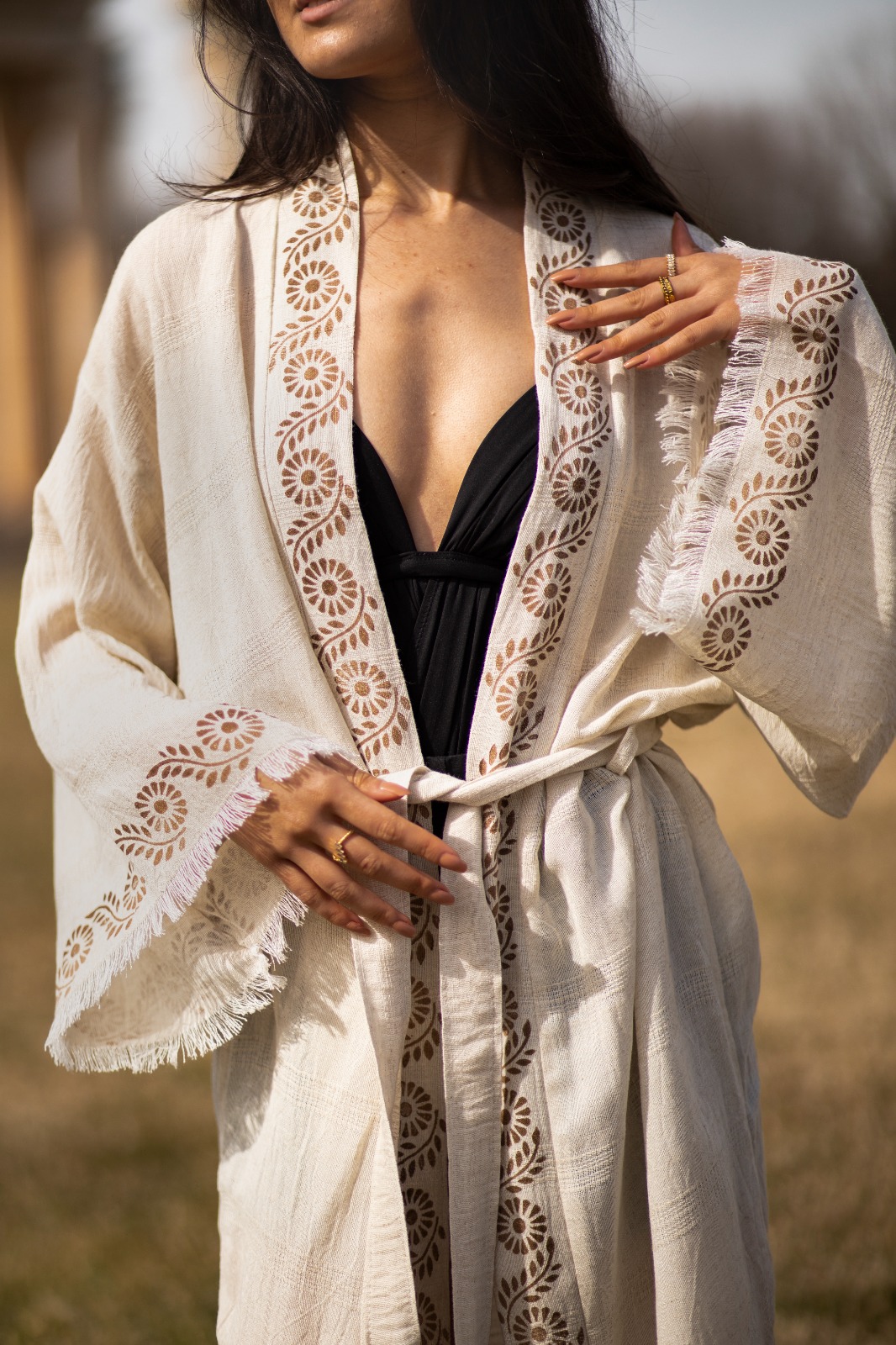Pavotail Linen Kimono and Robes